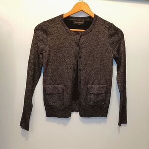 Gorgeous Party Ready Banana Republic Cardigan Sweater Black w/ Silver Sparkle